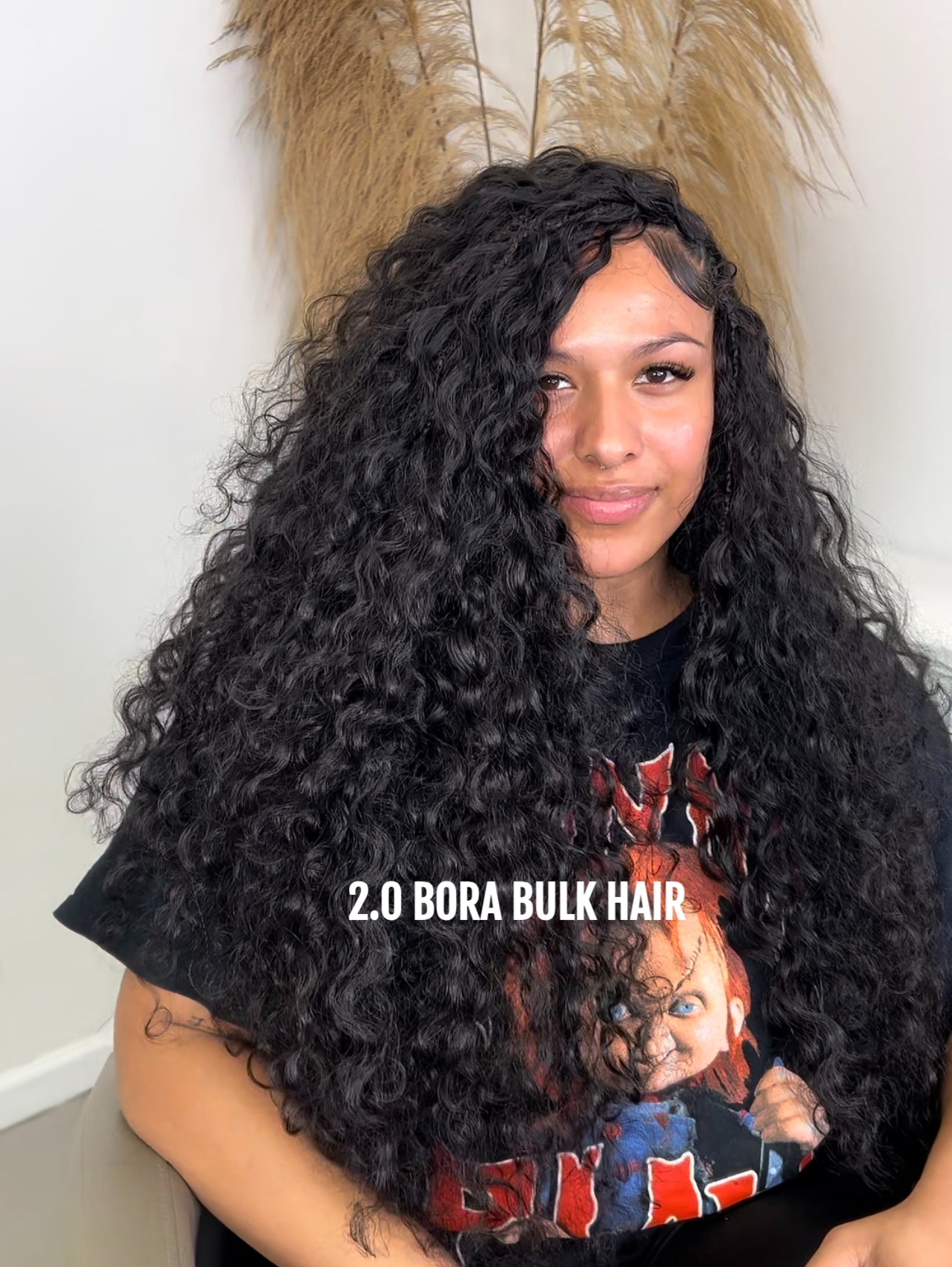 Raw Bora Curly Bulk Hair - Black image 3