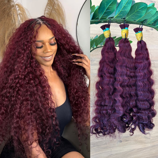Raw Bora Bulk Hair - Burgundy