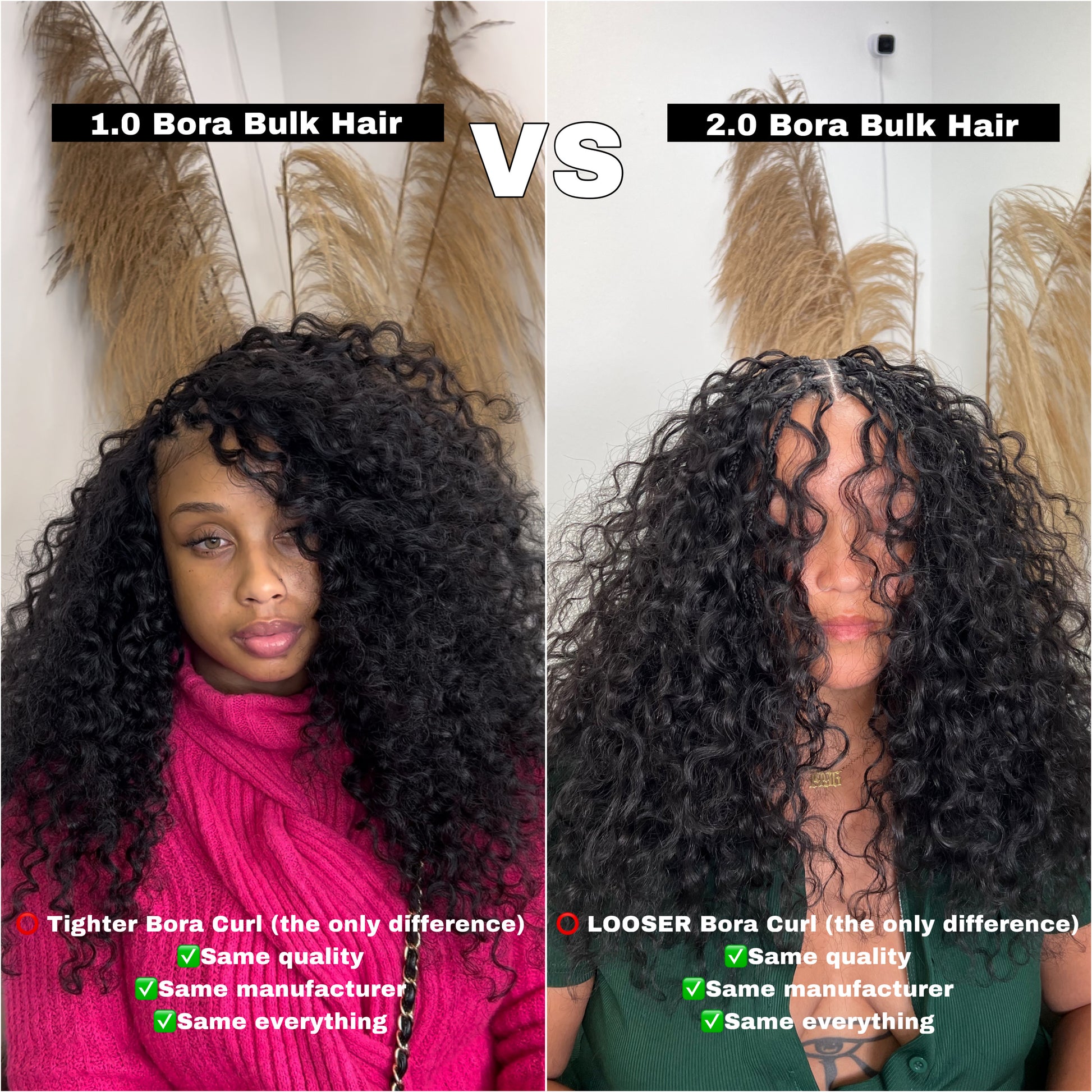 Raw Bora Curly Bulk Hair - Black image 1