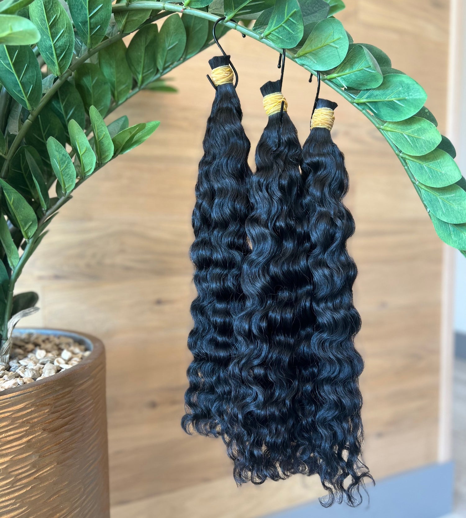 Raw Bora Curly Bulk Hair - Black image 0